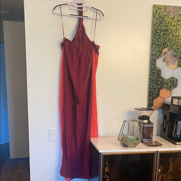 NWT Women's Nine West Halter Neck Colorblock Maxi Dress - Picture 6 of 12